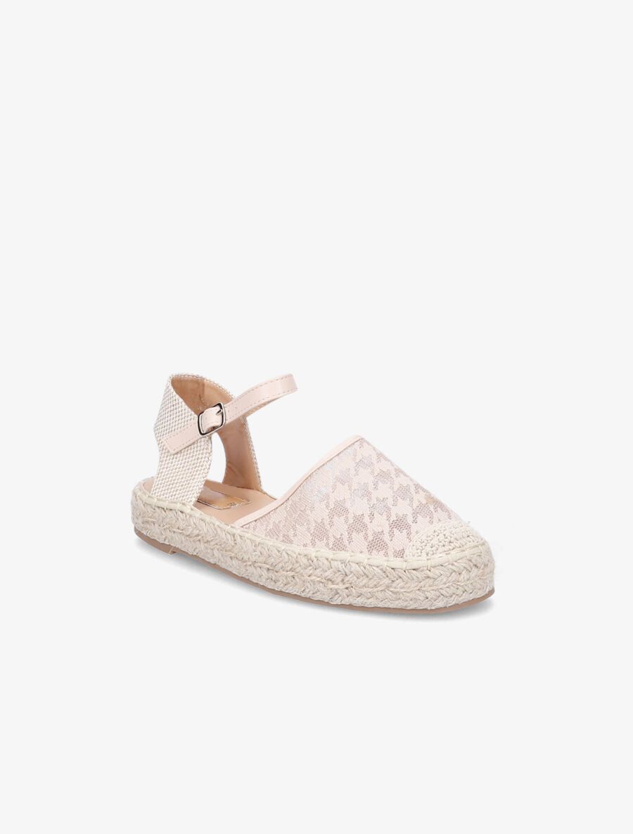Espadrilles à motif pied de poule - Beige - 2