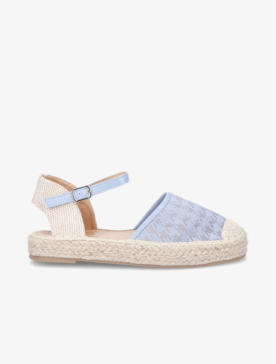 Espadrilles à motif pied de poule - Bleu - 5
