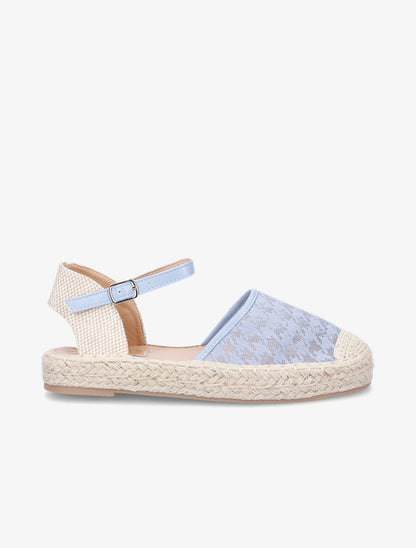 Espadrilles à motif pied de poule - Bleu - 5