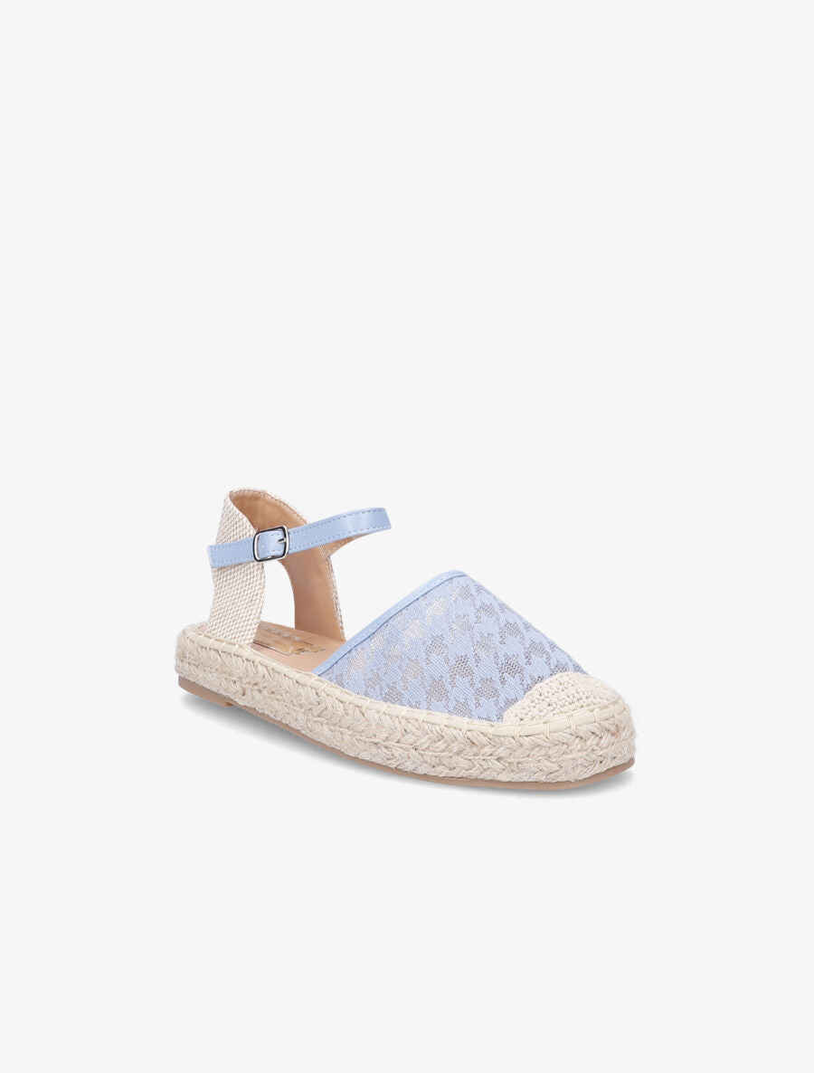 Espadrilles à motif pied de poule - Bleu - 2