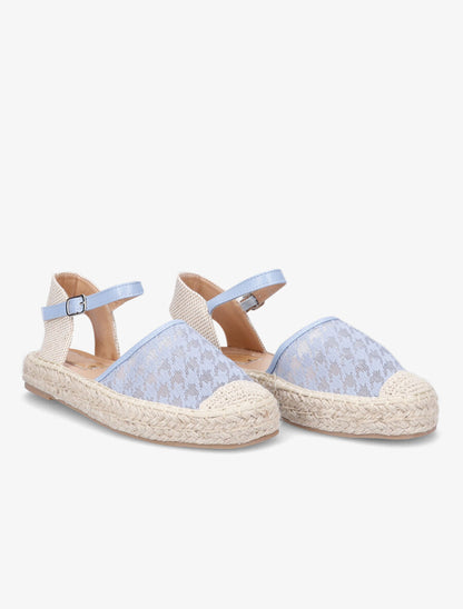 Espadrilles à motif pied de poule - Bleu - 4