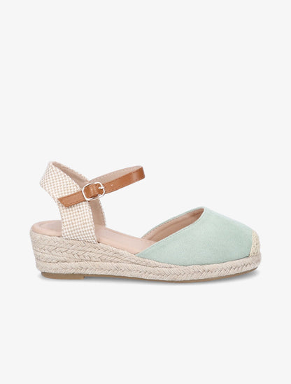 Espadrilles compensées en suédine - Vert - 1
