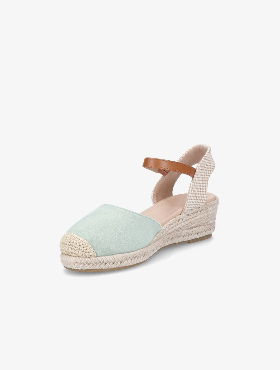 Espadrilles compensées en suédine - Vert - 3