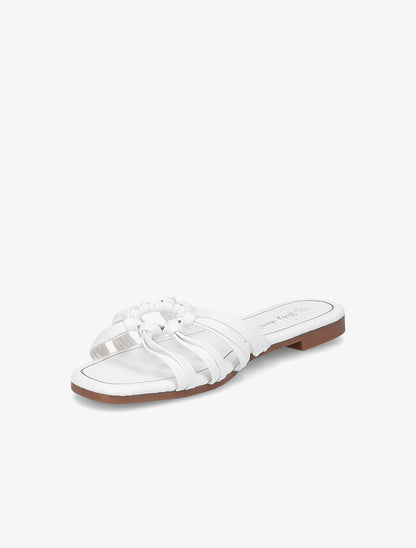 Mules plates à brides et anneaux - Blanc - 3