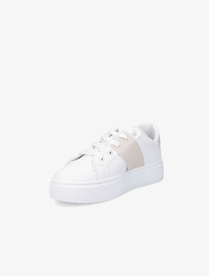 Baskets en simili à boucle - Blanc/beige - 3