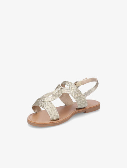 Nu-pieds à ganses entrelacées et texturées - Or - 3
