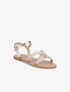 Sandales plates à brides striées et croisées - Or - 1