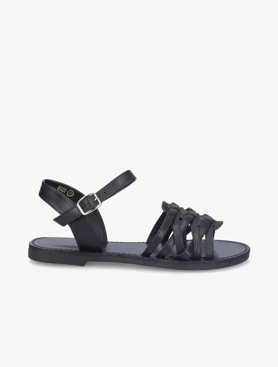 Nu-pieds à ganses entrelacées - Noir - 3