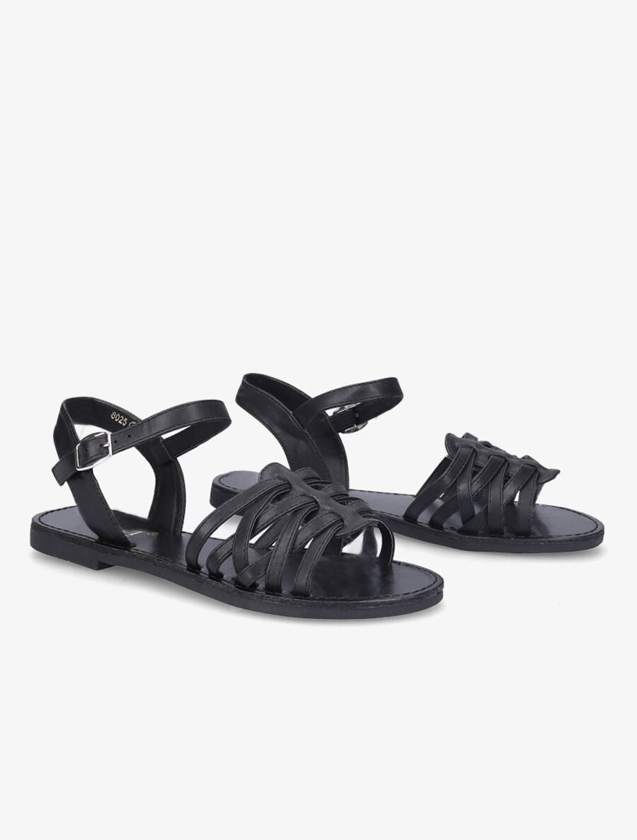 Nu-pieds à ganses entrelacées - Noir - 5