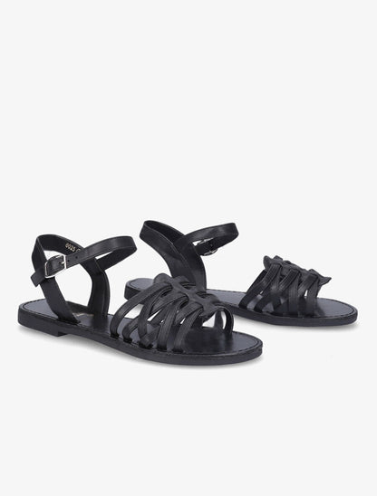 Nu-pieds à ganses entrelacées - Noir - 5