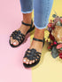 Nu-pieds à ganses entrelacées - Noir - 1