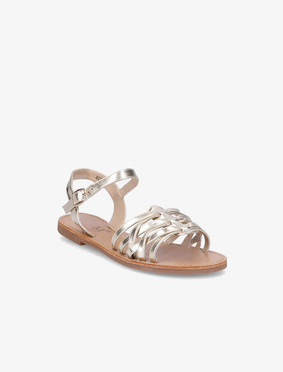 Nu-pieds à ganses entrelacées - Or - 1