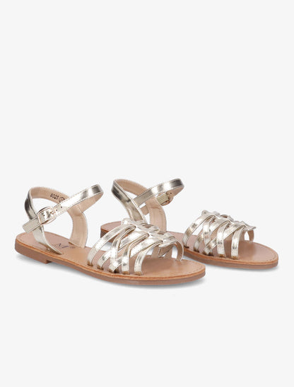 Nu-pieds à ganses entrelacées - Or - 4