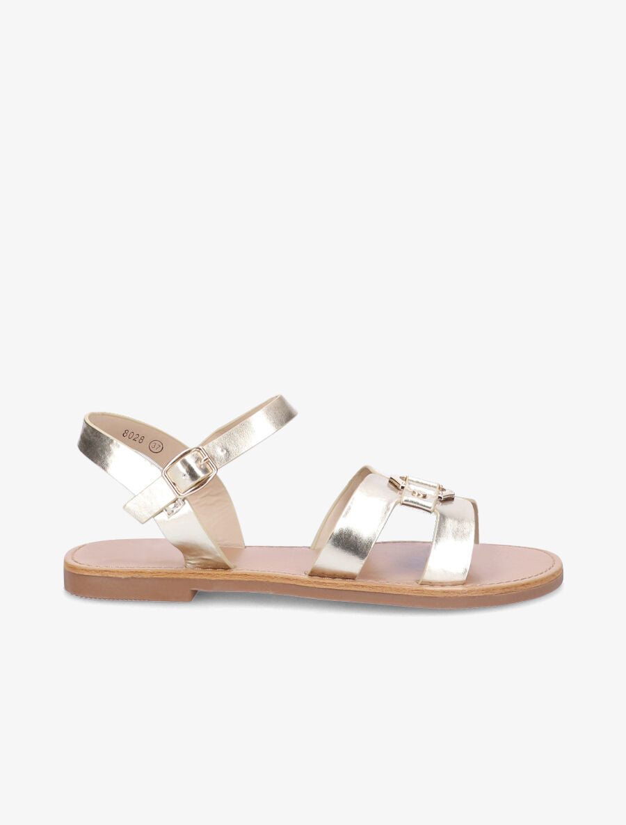 Nu-pieds à ganses stylisées - Or - 2