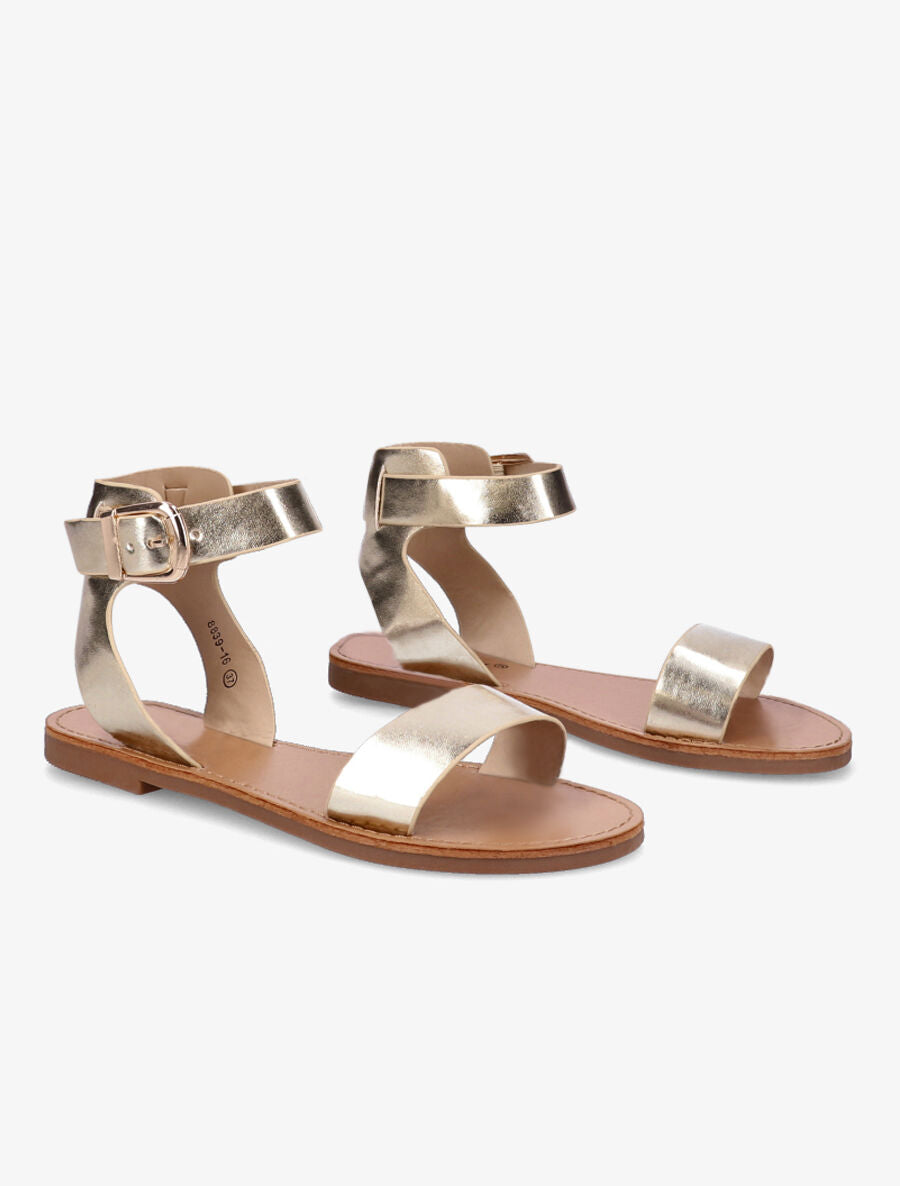 Nu-pieds basiques en simili - Or - 4