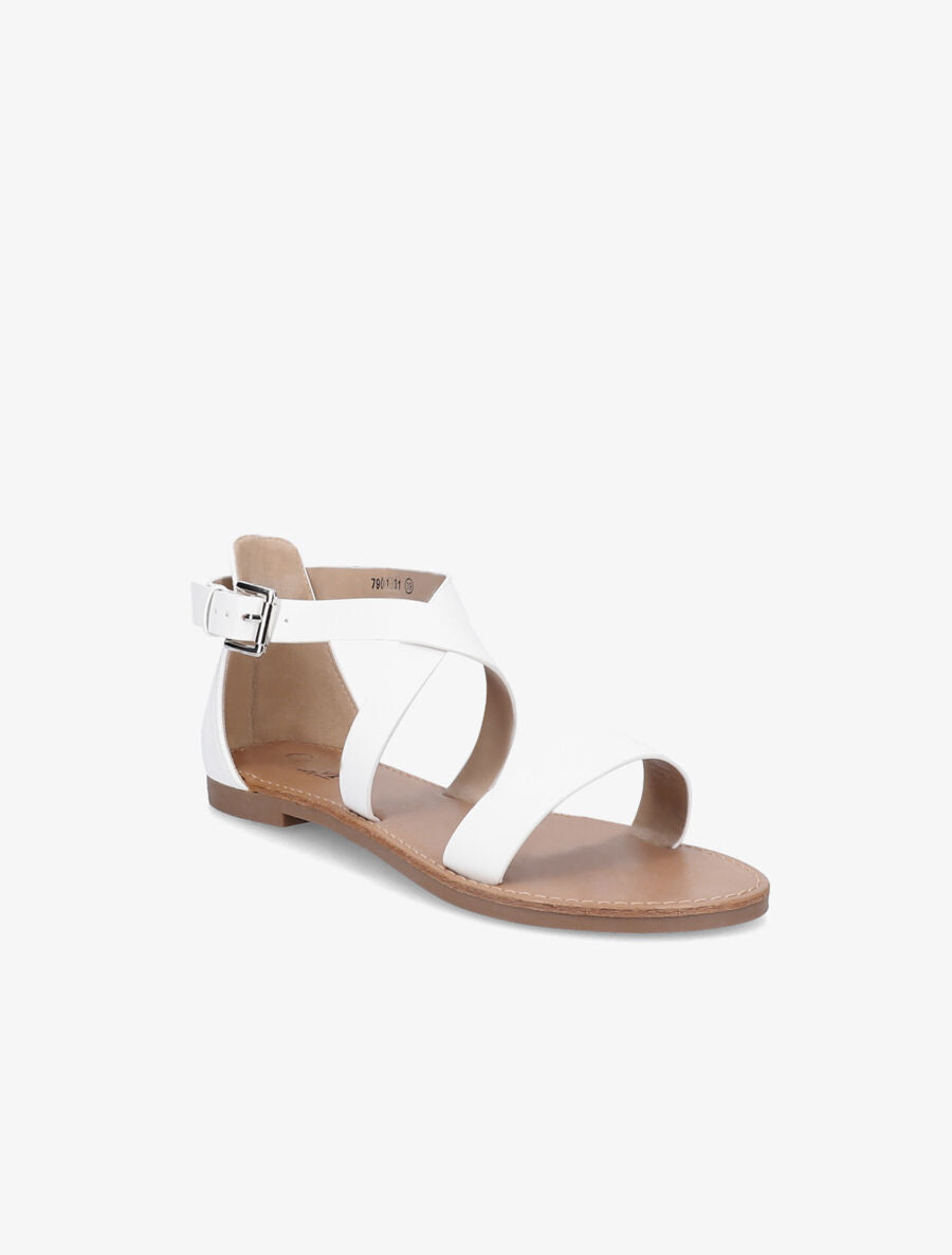 Nu-pieds à ganses croisées - Blanc - 1