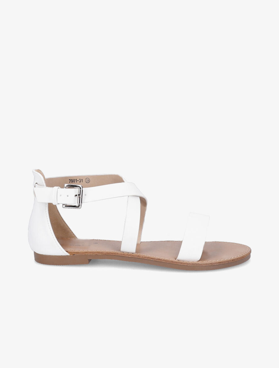 Nu-pieds à ganses croisées - Blanc - 2