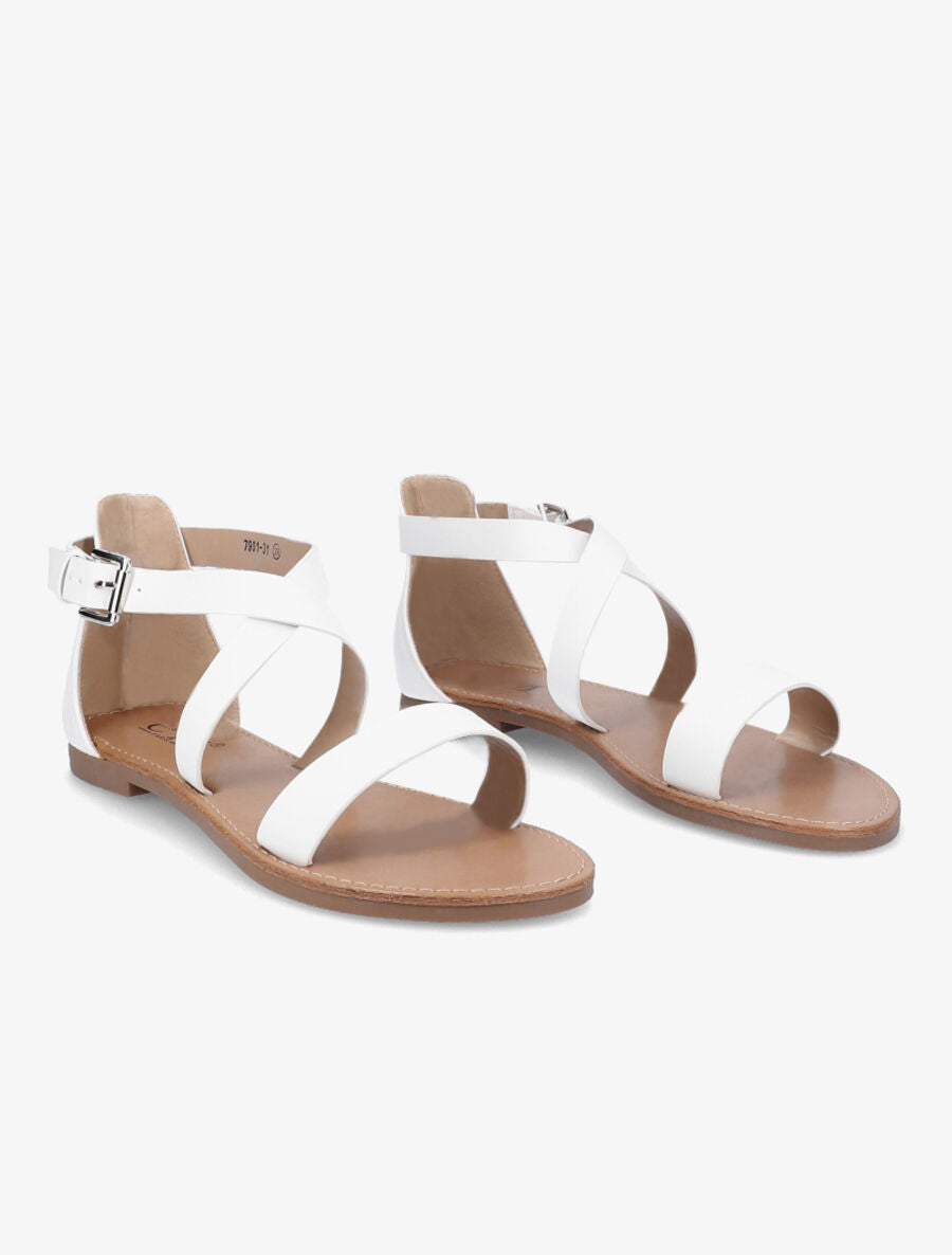 Nu-pieds à ganses croisées - Blanc - 4