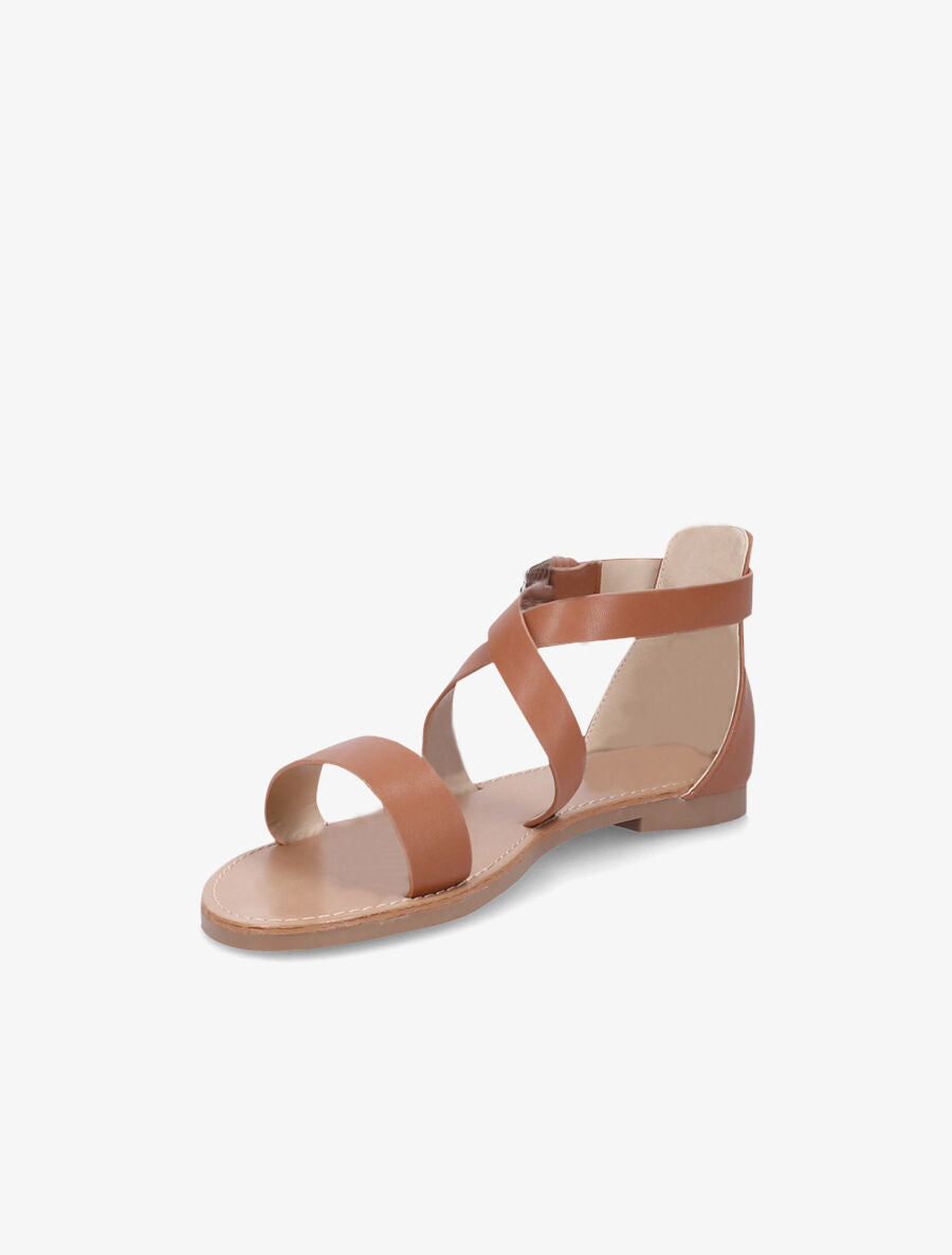 Nu-pieds à ganses croisées - Camel - 3