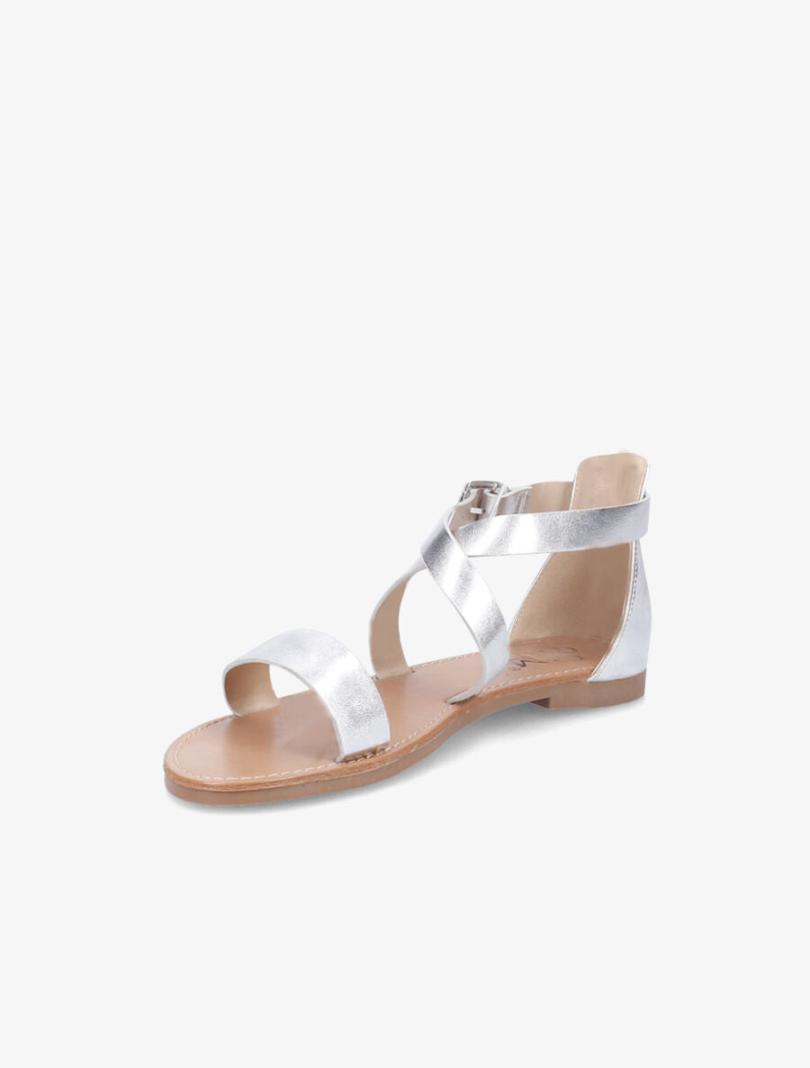 Nu-pieds à ganses croisées - Argent - 3