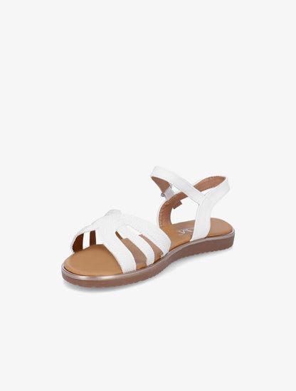 Nu-pieds à ganses stylisées et texturées - Blanc - 3