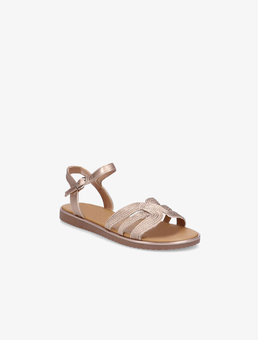 Nu-pieds à ganses stylisées et texturées - Champagne - 5