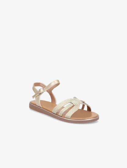 Nu-pieds à ganses stylisées et texturées - Or - 5