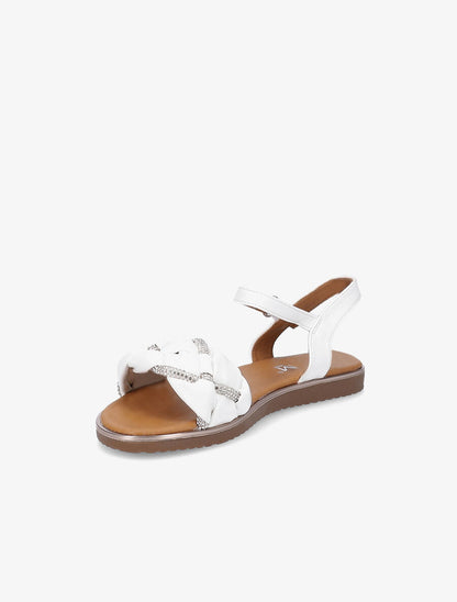 Nu-pieds à ganses ornées de strass - Blanc - 3