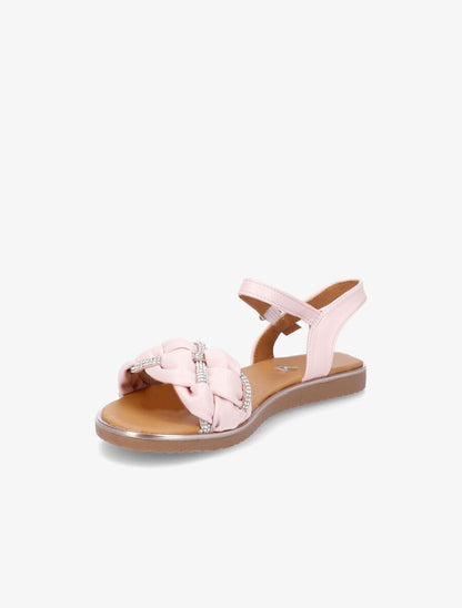 Nu-pieds à ganses ornées de strass - Rose - 3