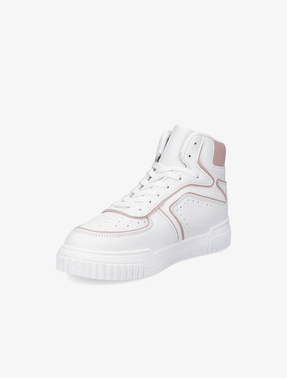 Baskets montantes en simili - Rose - 3