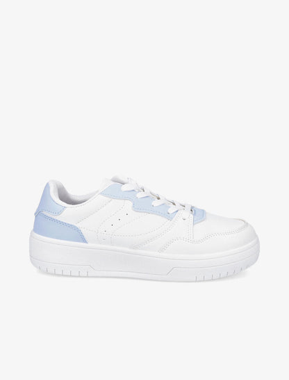 Baskets basses bicolore - Bleu - 1