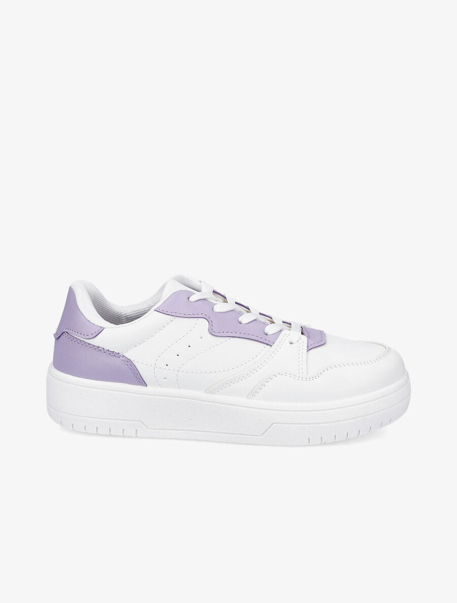 Baskets basses bicolore - Lilas - 1