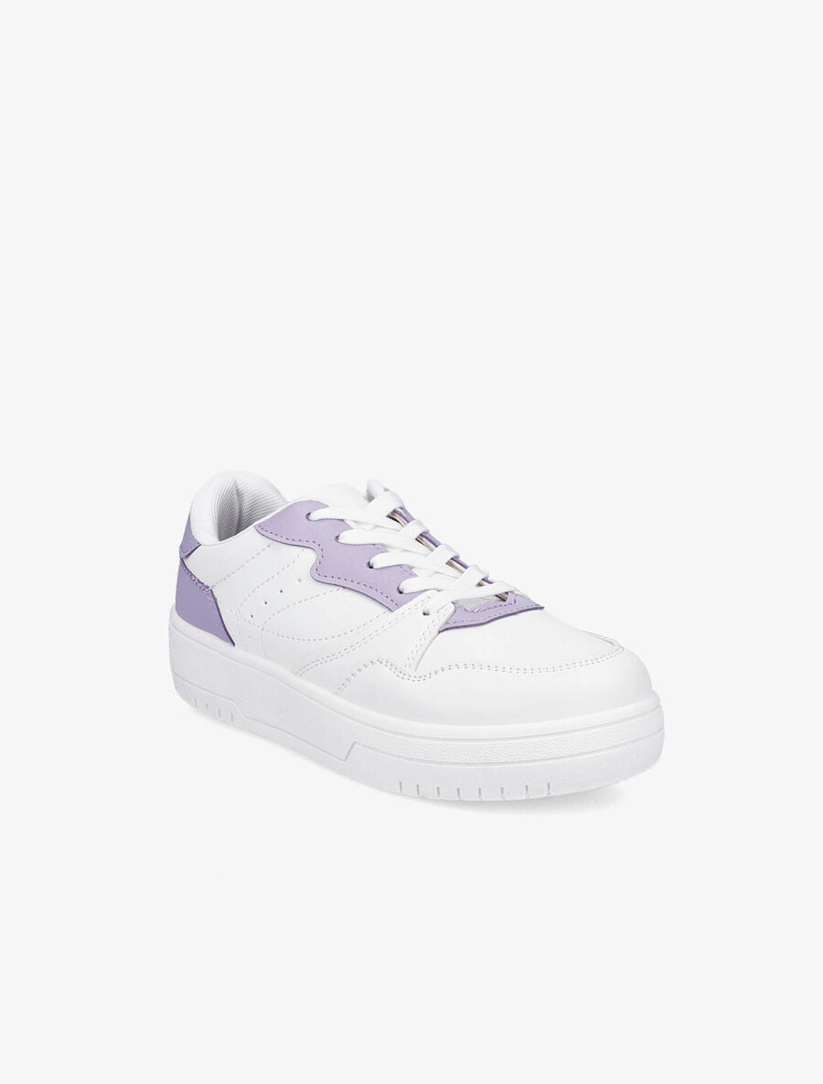 Baskets basses bicolore - Lilas - 2