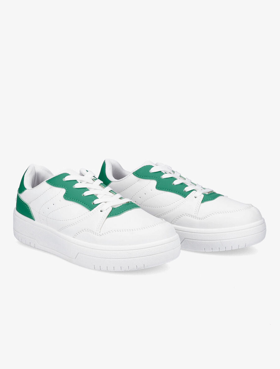 Baskets basses bicolore - Vert - 4