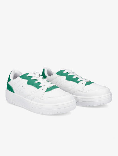 Baskets basses bicolore - Vert - 4