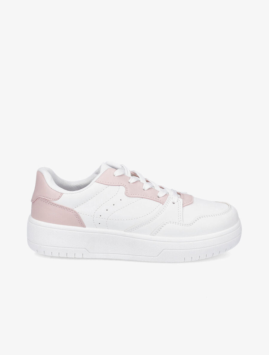 Baskets basses bicolore - Rose - 1