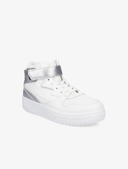 Baskets montantes à lacets et scratch - Argent - 2