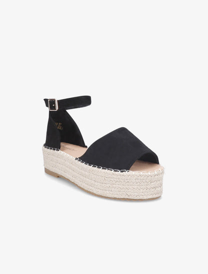 Espadrilles en suédine à plateforme - Noir - 2