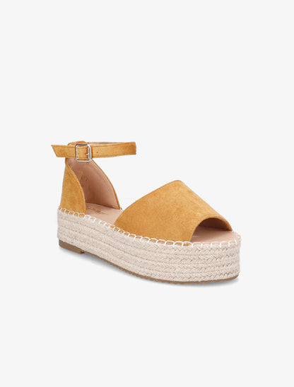 Espadrilles en suédine à plateforme - Camel - 2