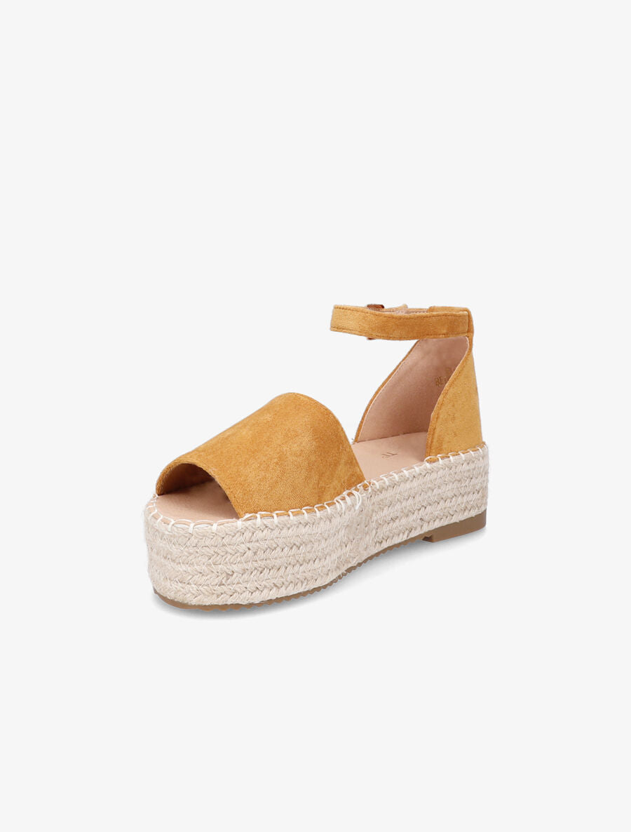 Espadrilles en suédine à plateforme - Camel - 3