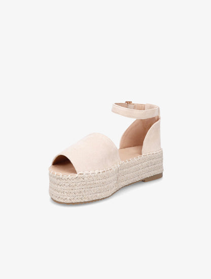 Espadrilles en suédine à plateforme - Beige - 3
