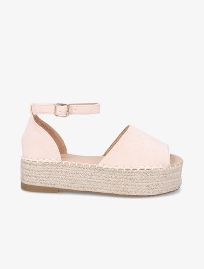 Espadrilles en suédine à plateforme - Rose - 1