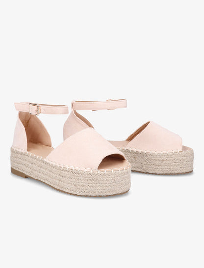 Espadrilles en suédine à plateforme - Rose - 4