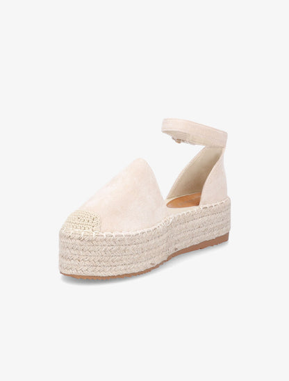 Espadrilles basique en suédine à plateforme - Beige - 2
