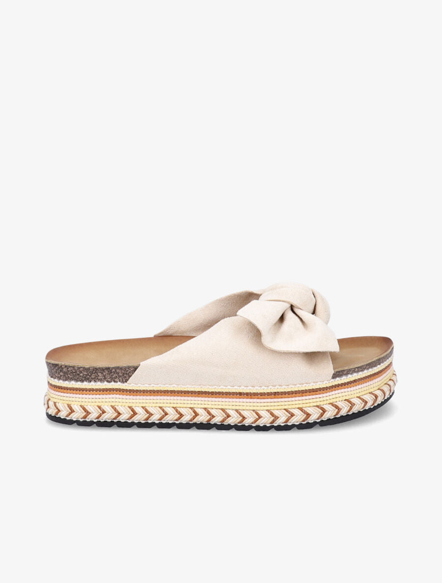 Mules à semelle plateforme stylisée - Beige - 3