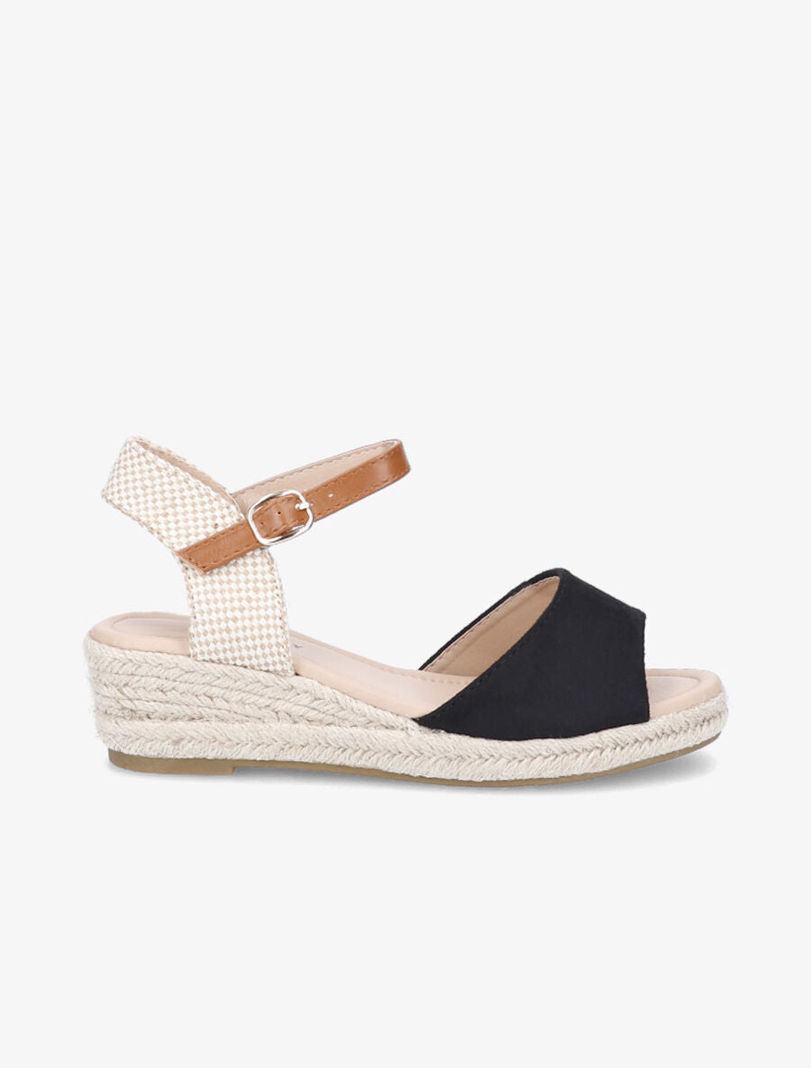 Sandales compensées style espadrille - Noir - 5