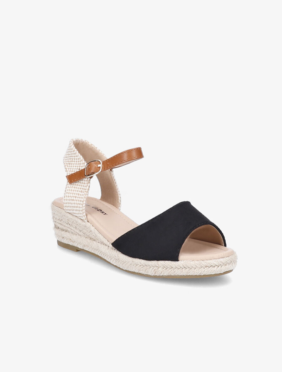 Sandales compensées style espadrille - Noir - 2