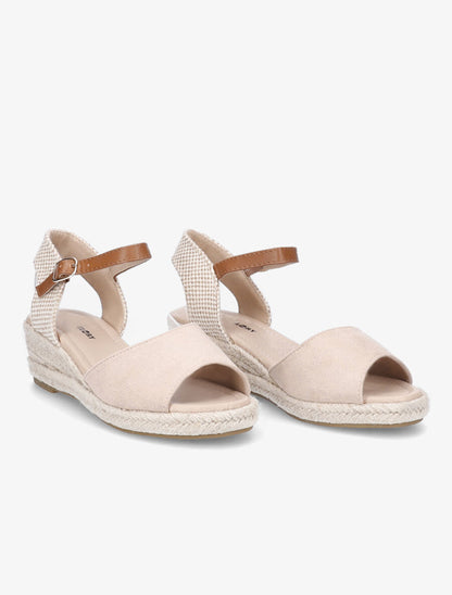 Sandales compensées style espadrille - Beige - 4