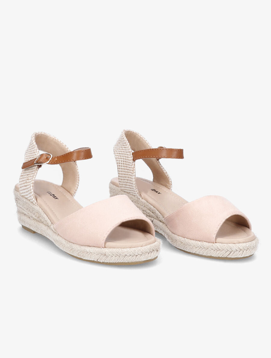 Sandales compensées style espadrille - Rose - 4