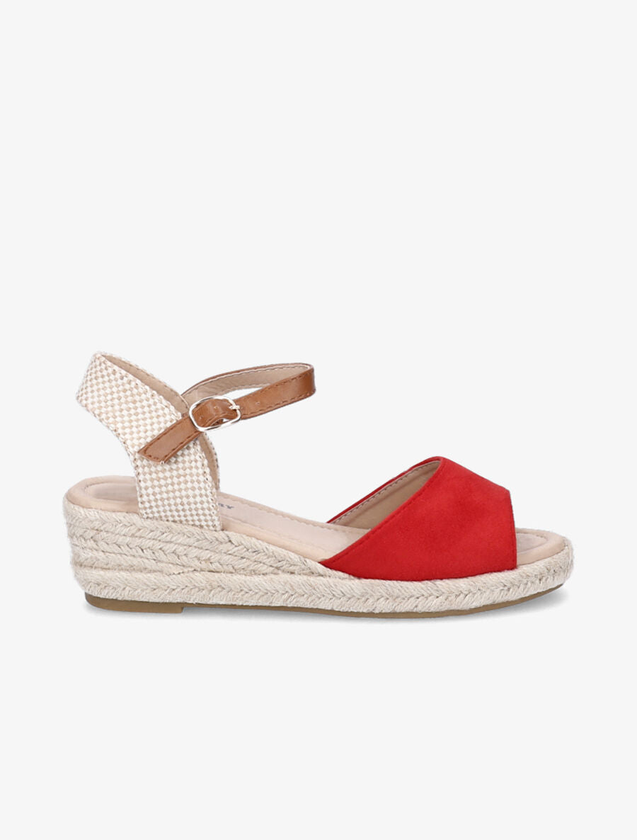 Sandales compensées style espadrille - Rouge - 1